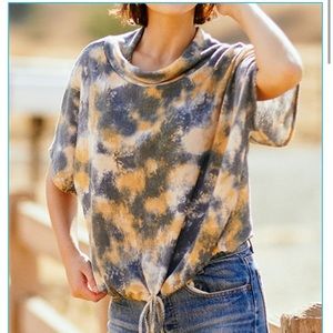 Navy and Mustard tie dyed shirt